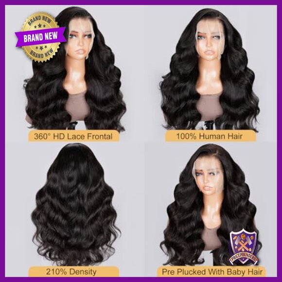 28 Inch Body Wave Human Hair Wig 360 Lace Front Glueless Pre Plucked main image 6